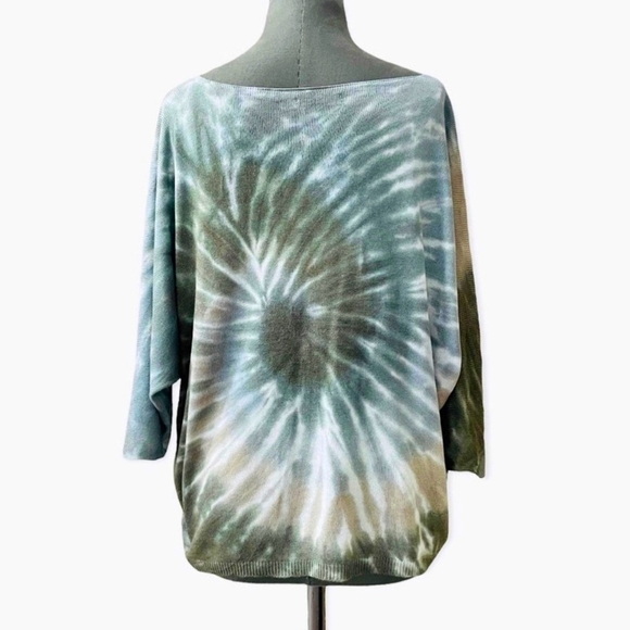 Women's Sweater GIGI MODA Floral Tie Dye Sweater Knit Sweater Kaftan Style Top - Picture 5 of 7